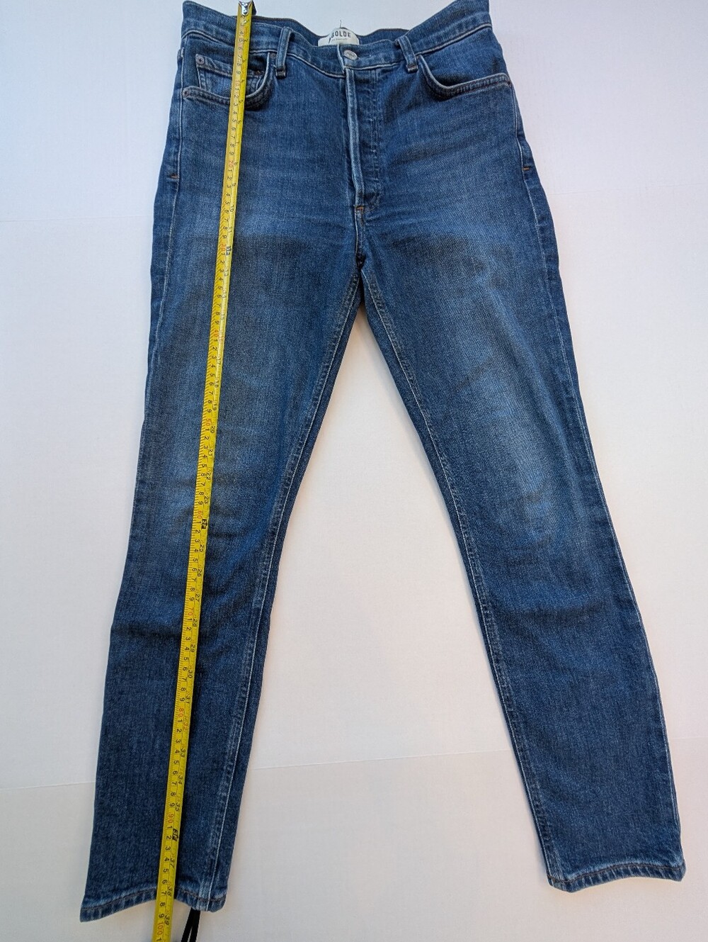 Agolde Nico Slim Straight Jeans in Dark Blue Denim (Fixation) - Picture 5 of 13
